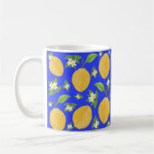 Lemon Bloom Kollektion gemustert blau Kaffeetasse (Links)