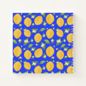 Lemon Bloom Kollektion gemustert blau Notizblock (Rückseite)
