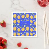 Lemon Bloom Kollektion gemustert blau Serviette (Beispiel)