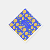 Lemon Bloom Kollektion gemustert blau Serviette (Ecke)