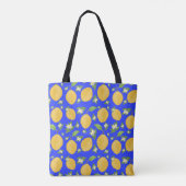 Lemon Bloom Kollektion gemustert blau Tasche (Rückseite)