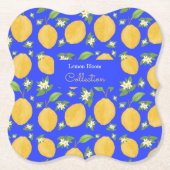 Lemon Bloom Kollektion gemustert blau Untersetzer (Vorderseite)