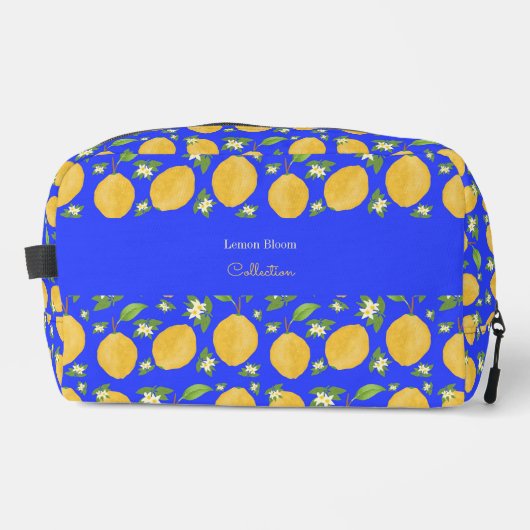 Lemon Bloom Kollektion gemustert blau Waschbeutel (Vorderseite)