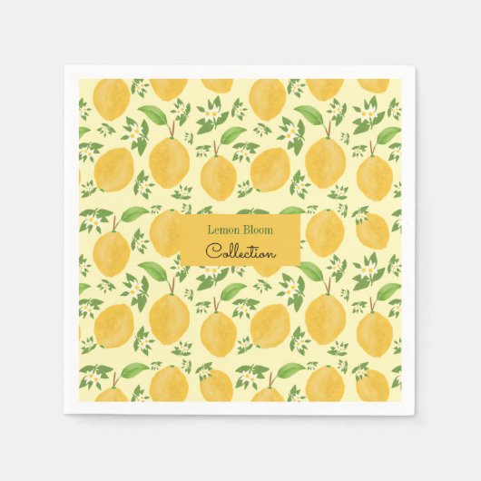 Lemon Bloom Kollektion gemustert gelb Serviette (Vorderseite)