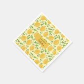 Lemon Bloom Kollektion gemustert gelb Serviette (Ecke)