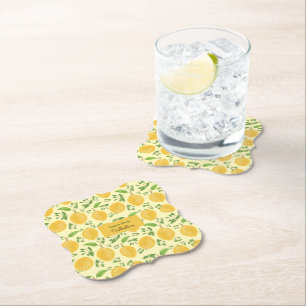 Lemon Bloom Kollektion gemustert gelb Untersetzer