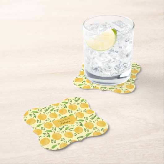 Lemon Bloom Kollektion gemustert gelb Untersetzer (Vor Ort)