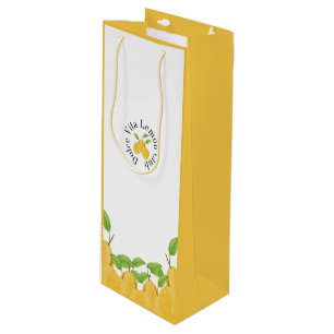 Lemon Bloom Kollektion Geschenktüte Für Weinflaschen