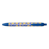 Lemon Bloom Kollektion Muster blau Kugelschreiber (Rückseite)