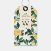 Lemon Blossom Blumenbaum Elegante Hochzeit Geschenkanhänger (Vorderseite)