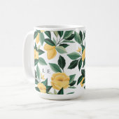 Lemon Blossom Blumenbaum Elegante Hochzeit Kaffeetasse (Vorderseite Links)