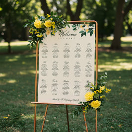 Lemon Blossom Blumenbaum Elegante Hochzeit Poster