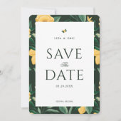 Lemon Blossom Blumenbaum Elegante Hochzeit Save The Date (Vorderseite)