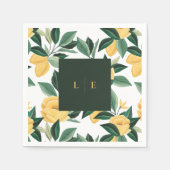 Lemon Blossom Blumenbaum Elegante Weiße Hochzeit Serviette (Vorderseite)