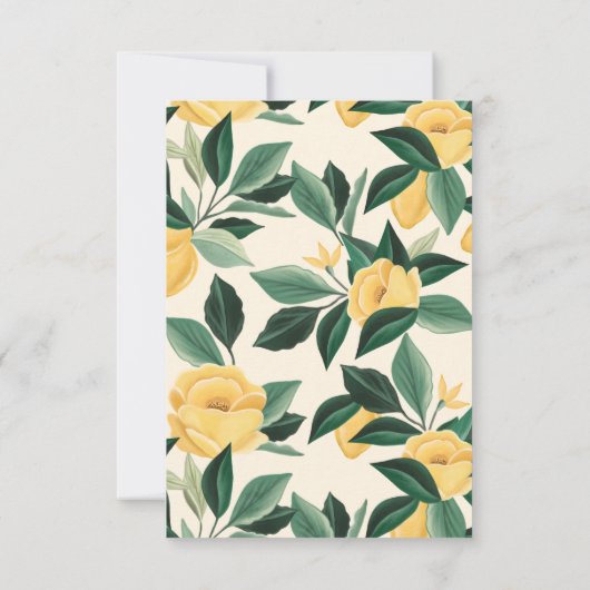 Lemon Blossom Blumenbaum Elegantes Hochzeitssemble Dankeskarte (Rückseite)