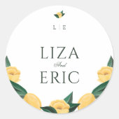 Lemon Blossom Blumenstrauß im Tessin Runder Aufkleber (Vorderseite)