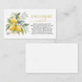 Lemon Blossom Brautparty Begleitkarte (Vorne/Hinten)