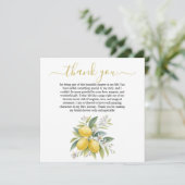 Lemon Blossom Bridal Shower Thank You Card Dankeskarte (Stehend Vorderseite)