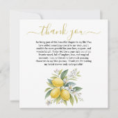 Lemon Blossom Bridal Shower Thank You Card Dankeskarte (Vorderseite)