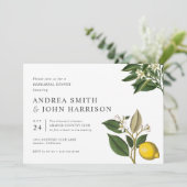 Lemon Blossom | Chic Botanic Probe Dinner Einladung (Stehend Vorderseite)