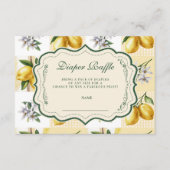 Lemon Blossom Garden Baby Shower Diapper Raffle Begleitkarte (Vorderseite)