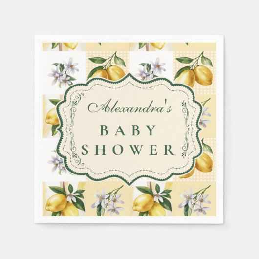 Lemon Blossom Garden Baby Shower Serviette (Vorderseite)