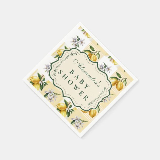 Lemon Blossom Garden Baby Shower Serviette (Ecke)