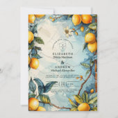 Lemon Blossom Garden Wedding Einladung (Vorderseite)