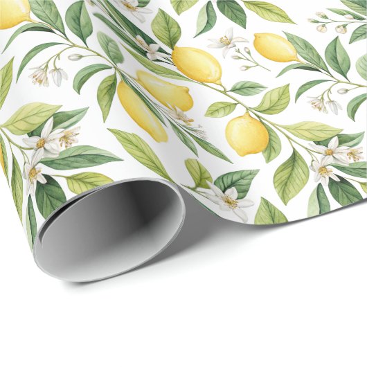 Lemon Blossom Geschenkpapier (Rolleneckpunkt)