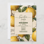Lemon Blossom Greenerity Watercolor Babydusche Einladung (Vorderseite)