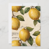 Lemon Blossom Greenerity Watercolor Babydusche Einladung (Rückseite)