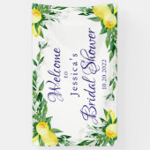 Lemon Blossom Greenery Chic Brautparty Banner (Vertikal)
