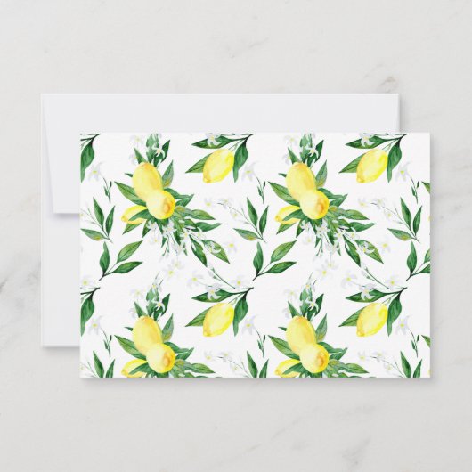 Lemon Blossom Greenery RSVP Card (Rückseite)