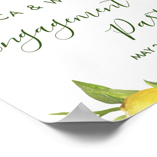 Lemon Blossom Grüne Engagement Partei unterzeichne Poster (Ecke)