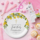 Lemon Blossom Grüne Erste Heilige Kommune Pappteller (Party)