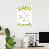 Lemon Blossom Grüne Probe Abendessen Zeichen Poster (Heimbüro)