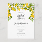 Lemon Blossom Grüne Wasserfarben Brautparty Ankündigungspostkarte (Vorderseite)