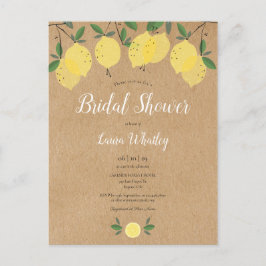 Lemon Blossom Grüne Wasserfarben Brautparty Ankündigungspostkarte