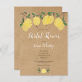 Lemon Blossom Grüne Wasserfarben Brautparty Ankündigungspostkarte (Vorne/Hinten)