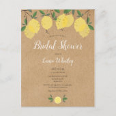 Lemon Blossom Grüne Wasserfarben Brautparty Ankündigungspostkarte (Vorderseite)