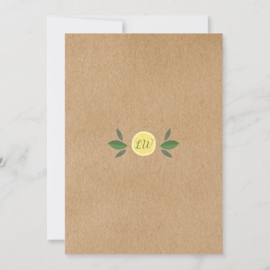 Lemon Blossom Grüne Wasserfarben Brautparty Einladung (Rückseite)