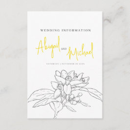 Lemon blossom Hochzeitsgast-Informationen Begleitkarte