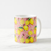 Lemon Blossom Muster Pink Tasse (VorderseiteRechts)