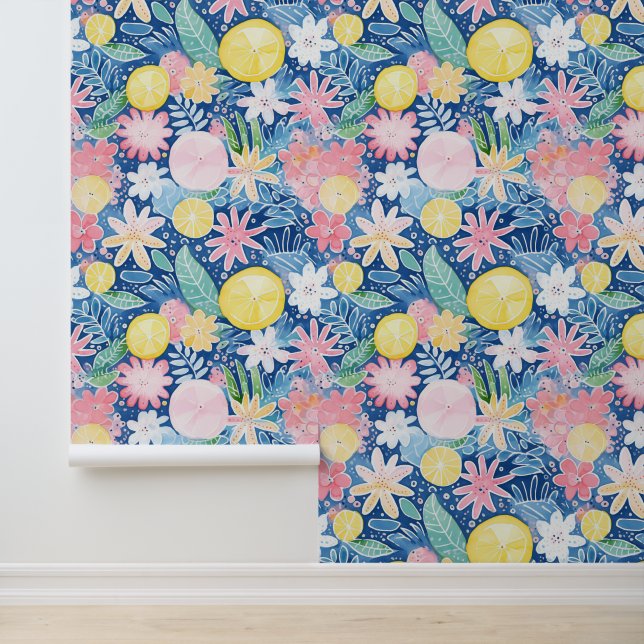 Lemon Blossom Pastels Tapete (Anwendung)