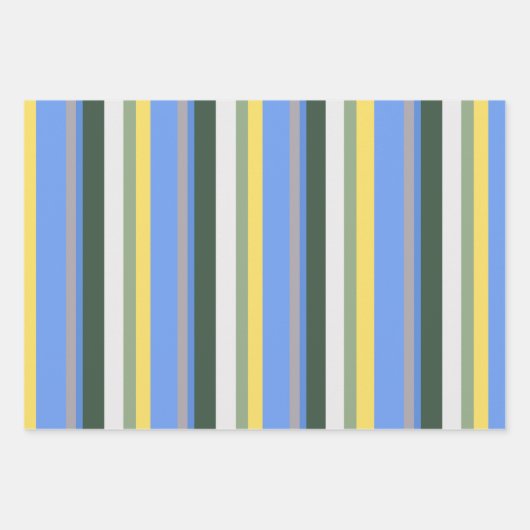 Lemon Blossom und Coordinated Stripes Geschenkpapier Set (Vorderseite 2)