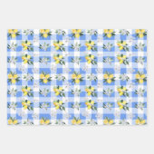 Lemon Blossom und Coordinated Stripes Geschenkpapier Set (Vorderseite)