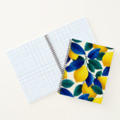 Lemon & Blue Blätter Vibranntes Farbmuster Notizblock (Innenseite)