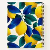 Lemon & Blue Blätter Vibranntes Farbmuster Notizblock (Rückseite)