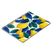Lemon & Blue Blätter Vibranntes Farbmuster Notizblock (Linke Seite)
