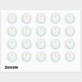 Lemon Blue Bow Floral Birthday Sticker (Blatt)